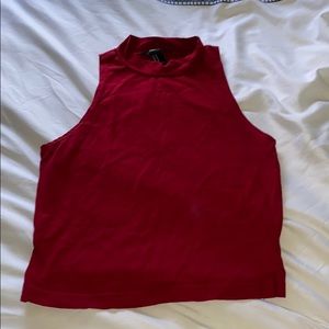 Red tank top with slight collar